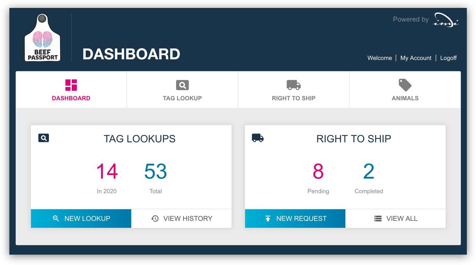 Beef Passport: Dashboard